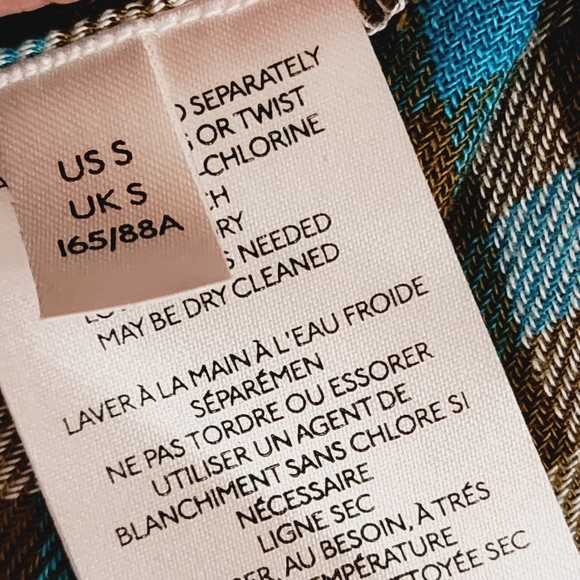 Anthropologie Pilcro Breezy Olive Turquoise  Checkered Flannel Button Down Small - Picture 10 of 12